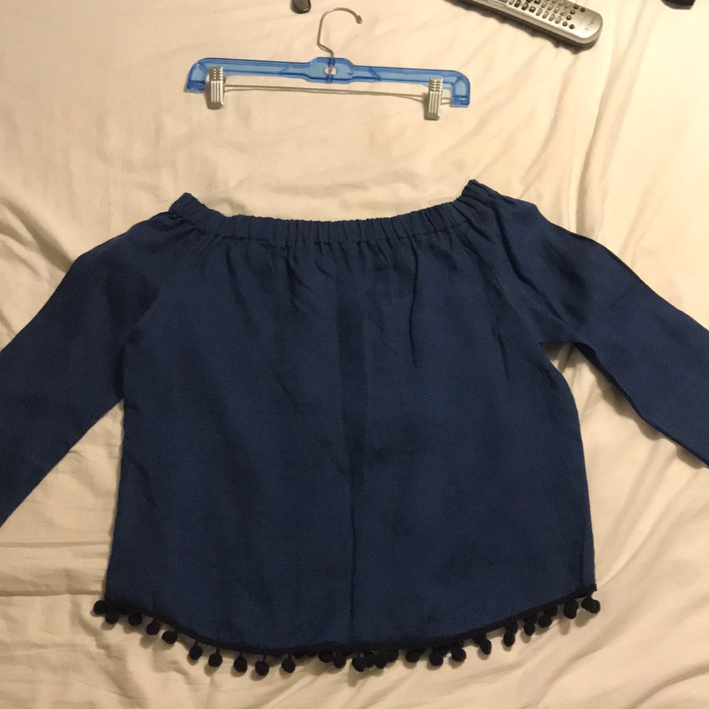 Zara woman off shoulder linen blouse